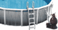 sobre la piscina de tierra