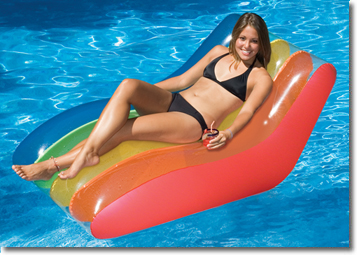 pool inflatable rafts floats lounger rainbow