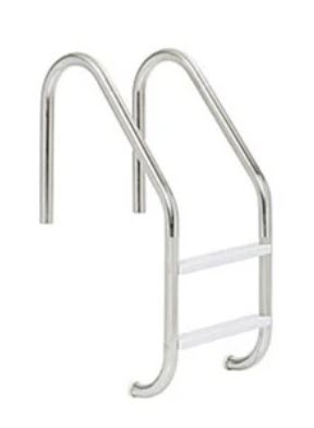 2 Tread Stainless Steel Ladder - White Treads