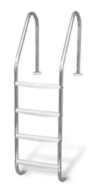 4 Tread Stainless Steel Marine Grade Ladder - White Treads