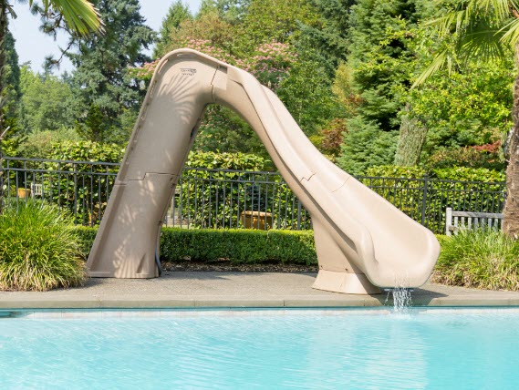 SR Smith Typhoon Pool Slide - Sandstone Right | Royal Swimming Pools