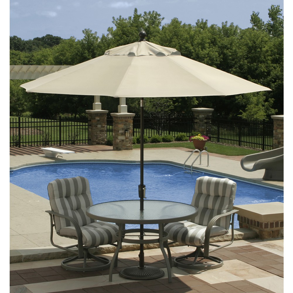 9' Octagon Autotilt Market Umbrella - Champagne Linen