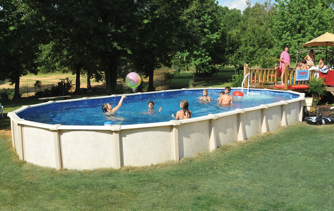 21 X 41 Oval Installed Above Ground Pool Royal Swimming Pools