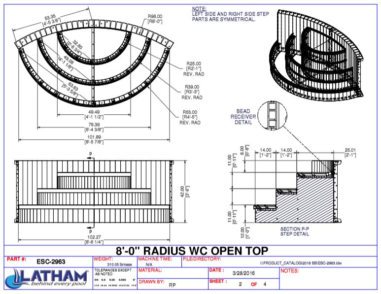 8' Radius Steel Wedding Cake Step (8'5 7/8