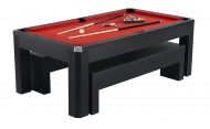 Park Avenue 7' Pool Table Set with Benches and Table Tennis Topper