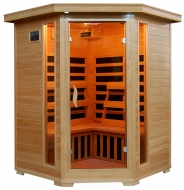 Santa Fe - Hemlock 3 Person Sauna With Carbon Heaters - Corner Unit