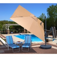 Santorini II Cantilever Umbrella (10' Square) - Sunbrella Acrylic Terra Cotta
